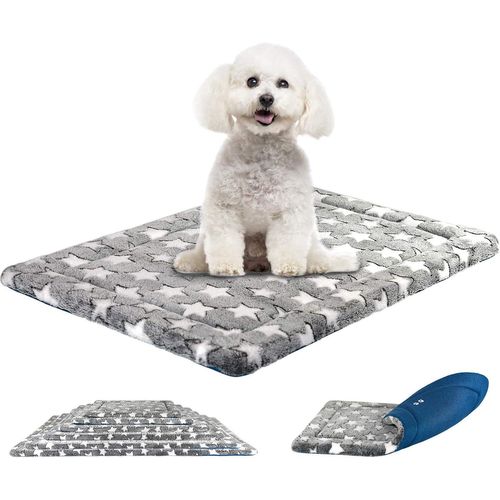 Panier Chien Réversible 91x61 Cm (Rafraichissant Et Chaud), Tapis Chien Mousse Haute Densité Élégant, Coussin Chien Lavable Pour Animaux De Compagnie Adapté Aux Chiens Jusqu'à 32 Kg
