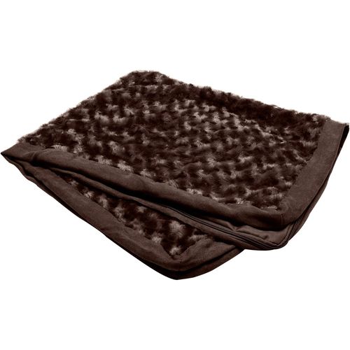 Housse De Rechange Ultra Pelucheuse En Fausse Fourrure Et Daim Pour Lit De Chien Chocolat, Taille L