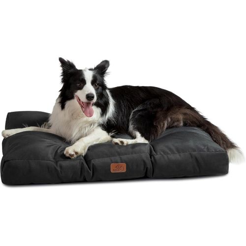 Coussin Chien Grande Taille Imperméable - Tapis Chien De Tissu Oxford, Matelas Pour Chien L Noir Profond (91x68x10cm)
