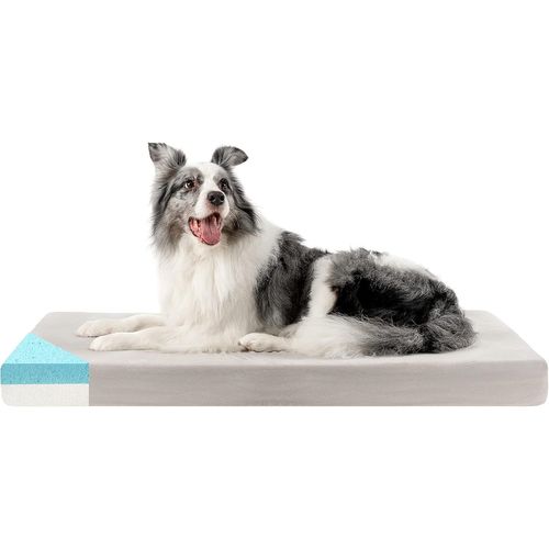 Coussin Chien Mémoire De Forme - Tapis Chien Moyenne Taille 80x50x9cm, Housse Lavable - Lit Pour Chien Orthopédique, Antidérapant