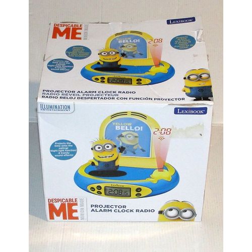 radio reveil minion despicable me veilleuse projecteur moi moche et mechant lexibook