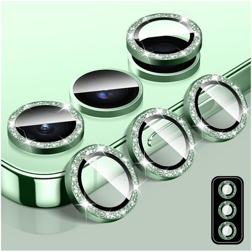 Glitter Camera Lens Protector For Samsung Galaxy S25 Plus, Protecteur D'écran En Verre Trempé Pailleté Pour Appareil Photo, Alignement Automatique Anneau Métallique Individuel