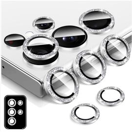 Protecteur D'objectif D'appareil Photo Pour Samsung Galaxy S23 Ultra, Protecteur D'écran En Verre Trempé Pailleté Pour Appareil Photo, Alignement Automatique Anneau Métallique Individuel