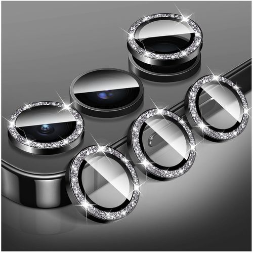 Protecteur D'objectif D'appareil Photo Pour Samsung Galaxy A14/A24/A34/A54, Protecteur D'écran En Verre Trempé Pailleté Pour Appareil Photo, Alignement Automatique Anneau Métallique Individuel
