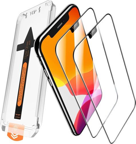 2 Pièces Pour Iphone 11/Iphone Xr Verre Trempé, Dépoussiérage Automatique, Une Touche Installation De Vitre Protection D¿Écran Film, Kits D'Outils D'Alignement Automatique, Hd Clair Sans Bulles