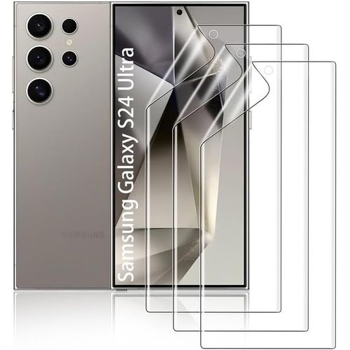 KAL-Film De Protection D'Écran Hydrogel Pour Samsung Galaxy S24 Ultra, 3 Pièces Tpu Souple Transparent Hd Anti-Bulles Anti-Rayures Anti-Traces De Doigts Auto-Réparatrice