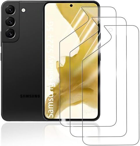 KAL-Film De Protection D'Écran Hydrogel Pour Samsung Galaxy S22+ 5G, 3 Pièces Tpu Souple Transparent Hd Anti-Bulles Anti-Rayures Anti-Traces De Doigts Auto-Réparatrice