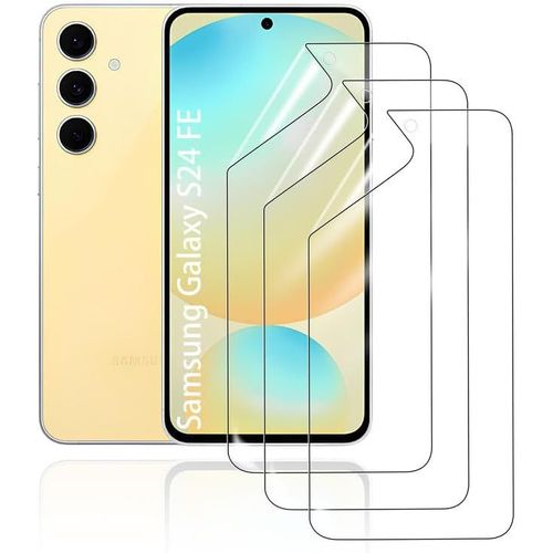 Film De Protection D'écran Hydrogel Pour Samsung Galaxy S24 Fe, 3 Pièces Tpu Souple Transparent Hd Anti-Bulles Anti-Rayures Anti-Traces De Doigts Auto-Réparatrice