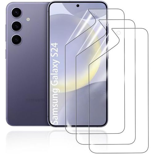 Film De Protection D'écran Hydrogel Pour Samsung Galaxy S24, 3 Pièces Tpu Souple Transparent Hd Anti-Bulles Anti-Rayures Anti-Traces De Doigts Auto-Réparatrice