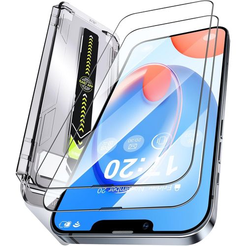 2 Pièces Verre Trempé Pour Iphone 15 Pro Max, Dureté 9h Résistant Aux Rayures, Sans Bulles, Couverture Complète Protection Écran, Auto Dust Elimination, Installation Rapide