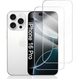Kal-Verre Trempé Pour Iphone 16 Pro, 2 Pièces De Protection D'écran Dureté 9h Vitre, Transparent Hd, Sans Bulles Film Protection Écran