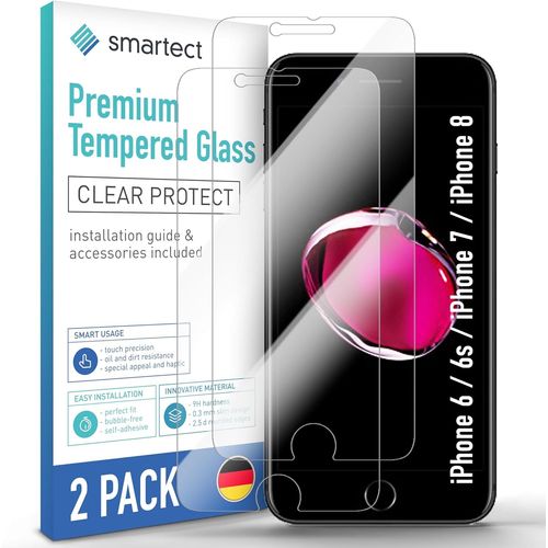 KAL-Verre Trempé [2 Pièces, Clear] Pour Apple Iphone 6 / 6S / Iphone 7 / Iphone 8, Protecteur D'Écran En Verre Hd Anti Rayures, Sans Bulles, Dureté 9H, 0.3Mm Ultra Transparent, Ultra Résistant