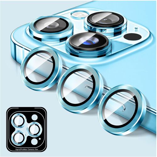 Protecteur D'objectif D'appareil Photo pour iPhone 16 Pro/iPhone 16 Pro Max, Protecteur D'¿¿cran de Couverture de Cam¿¿ra en Verre Tremp¿¿, Anneaux Individuels en M¿¿tal ¿¿ Alignement Automatique