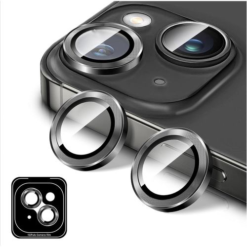 Kal-Protecteur D'objectif D'appareil Photo Pour Iphone 14/Iphone 14 Plus, Protecteur D'écran De Couverture De Caméra En Verre Trempé, Anneaux Individuels En Métal À Alignement Automatique