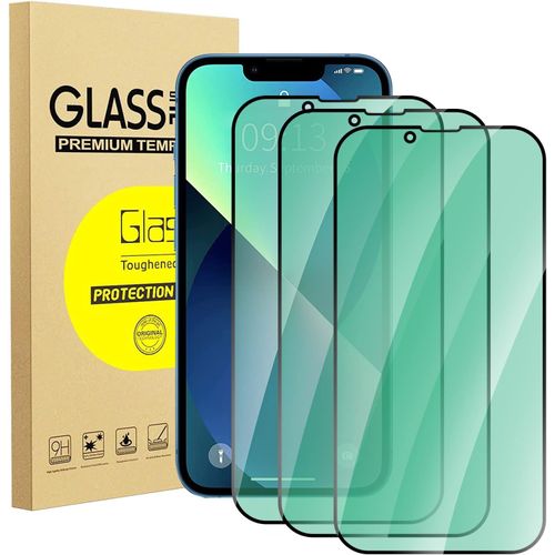 Kal-Verre Trempé Compatible Avec Iphone 13 Pro Max 6.7"", 3 Pièces Protecteur D'écran Anti-Lumière Bleue Pour Iphone 13 Pro Max [Protection Yeux Contre La Lumière Verte] 9h Dureté, Anti-Rayures