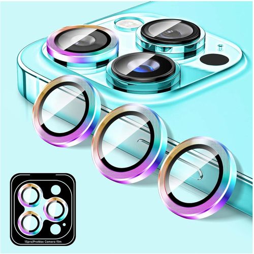 Kal-Protecteur D'objectif D'appareil Photo Pour Iphone 13 Pro/Iphone 13 Pro Max, Protecteur D'écran De Couverture De Caméra En Verre Trempé, Anneaux Individuels En Métal À Alignement Automatique