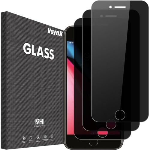Kal-Verre Trempé Compatible Avec Iphone 7/8,Iphone Se 3 2022/ Se 2 2020 Protection D'écran Anti-Espion, 3 Pièces Protector Hd Vitre 9h Dureté Glass Sans Bulles Anti-Rayures Pour Iphone 8