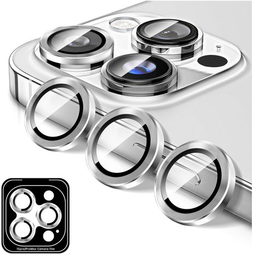 Kal-Protecteur D'objectif D'appareil Photo Pour Iphone 13 Pro/Iphone 13 Pro Max, Protecteur D'écran De Couverture De Caméra En Verre Trempé, Anneaux Individuels En Métal À Alignement Automatique