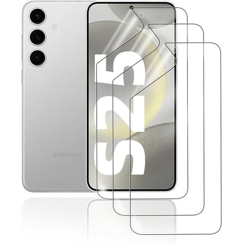 Films De Protection D'écran Pour Samsung Galaxy S25, 3 Pièces Film Hydrogel Transparent Hd Souple En Tpu Film De Protection D'écran Anti-Rayures Anti-Traces De Doigts Auto-Réparatrice