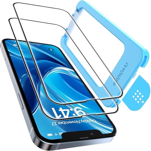 KAL-Verre Trempé Pour Iphone 13 Pro/13/Iphone 14/16E [Installation Automatique Sans Bulles] Dureté 9H+ Vitre Ecran De Protection Anti-Rayures Anti Casse, Couverture Complète Protection, 2 Pièces