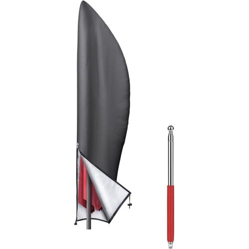 Housse De Parasol Extra Large Anti-Uv Avec Fermeture Éclair Banane, Porte-À-Faux Suspendu Avec Tige Rétractable