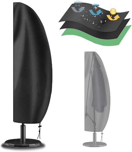 Ulteronixshop-Housse De Protection Pour Parasol Déporté Avec Fermeture Éclair Pour Parasol De 2 À 4 M - Tissu Oxford 420d - Imperméable À La Poussière - Résistant Aux Uv - 205 X 57 X 48/25 Cm