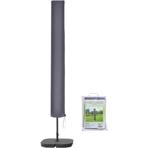 Housse De Protection Pour Parasol Jusqu'à Environ Ø 200/300/400 Cm - Qualité Supérieure - En Tissu Oxford 300 G/M² 600d De Qualité Supérieure - Gris - 250 Cm X 32/40 Cm