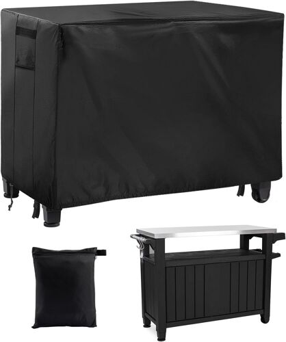 Ulteronixshop-Housse de Table d'extérieur de 137,2 cm pour Armoire de Rangement Portable Keter Unity XL, imperméable, Robuste, pour Barbecue (Noir)