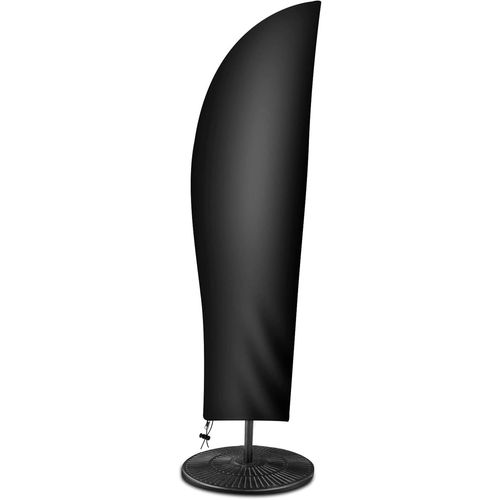 Housse De Parasol Imperméable En Porte-À-Faux Pour Jardin Avec Fermeture Éclair Noir