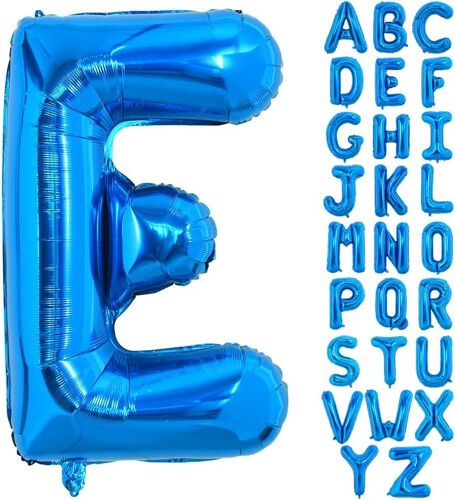 Large Blue E Balloon - 40 Inch Letter Helium Foil Aluminum Foil Polyester Film For Birthday Party And Valentine'S Day - Decorative Items