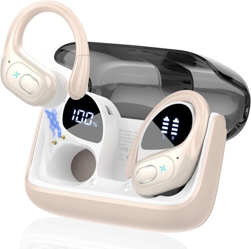 2025 Ecouteurs Bluetooth Sans Fil Sport, 75Hrs Écouteurs Bluetooth 5.4 Avec 3D Hifi Stéréo, 4 Enc Réduction De Bruit Mics, Oreillette Sans Fil Avec Affichage Led, Casque Running Ip7 Étanche, Chameau
