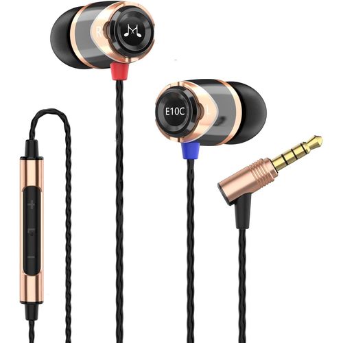TIANYI-E10C Écouteurs intra auriculaires smartphone écouteurs haute fidélité Oreillettes Réduction de Bruit avec micro et télécommande pour audiophiles - Or