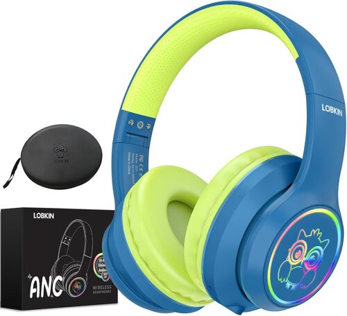 Casque Enfant, Casque Bluetooth Enfant Avec Sac, Sans Fil Et Filaire, Casque Musique Pliable Réglable Avec Réduction Active Du Bruit (Anc) Pour École, Voyage