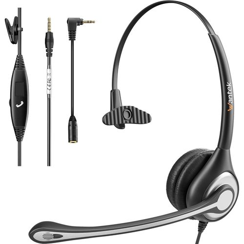 STOREYI-Casque Téléphone Portable Mono Avec Micro Anti-Bruit,Oreillette Smartphone Filaire Avec Jack 3,5 Mm Pour Iphone Samsung Galaxy Huawei Htc Lg Blackberry Téléphones Android Ipad Skype(F600M1)