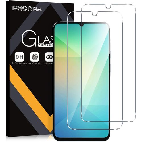 Lot De 2 Verre Trempé Pour Samsung Galaxy A06, Film Protection Écran, 9h Dureté Anti-Rayures Sans Bulles Facile À Installer 0,33mm Hd Ultra Transparent Protecteur Vitre