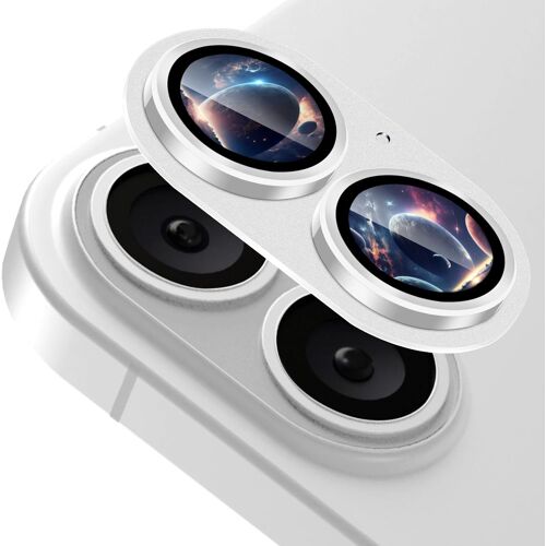 KAL-Caméra Arrière Protecteur Compatible Avec Iphone 16 / Iphone 16 Plus, Objectifs Verre Trempé Protection Lentille Aluminium Protecteurs D`Objectif Pour Iphone 16 / Iphone 16 Plus, Argent