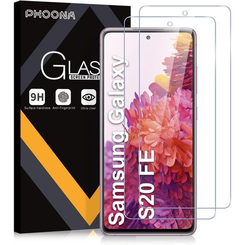 Kal-Verre Trempé Pour Samsung Galaxy S20 Fe 4g/5g Lot De 2 Samsung Galaxy S20 Fe Verre Trempé Protections D'écran, Dureté 9h Glass, Anti Rayures, Sans Bulles, Haute Définition(6,5 Pouces)