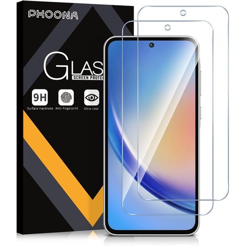 Verre Trempé Pour Samsung Galaxy A35 5g,Lot De 2 Vitre Film Protection Écran Compatible Avec Samsung A35,Dureté 9h Vitre,Ultra Clair,Anti-Rayures,Facile À Installer(6,6'')