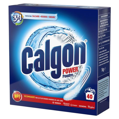 CALGON Poudre 3 en1 Anticalcaire Nettoyant Lave-Linge - 40 Lavages