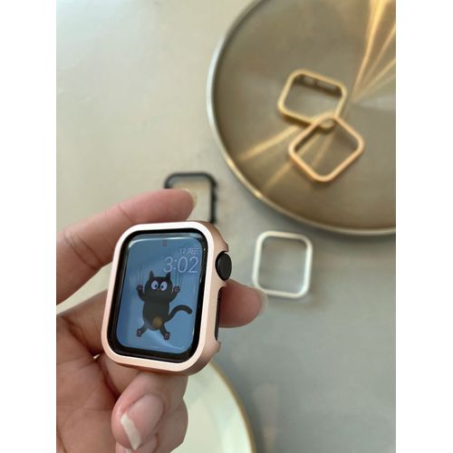Convient Pour Apple Watch 7, Coque De Protection Apple Watch Iwatch 8910 Génération 65, Boîtier En Alliage D'aluminium Se-K Rose-42mm