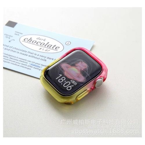 Coque De Protection En Tpu Dégradé Bicolore Pour Apple Watch Iwatch 98 Génération 7654s-Poudre Jaune-45