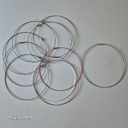 Lot De Collier Tour De Cou En Acier Inoxydable, Pratique, Discret, De Différentes Couleurs