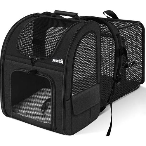 Sac Transport Chat Petit Chien Extensible, Sac A Dos Chat Respirant,Sac De Transport Pour Chat Avec Matelas En Peluche