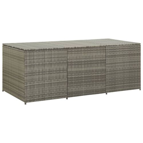 Vidaxl Boîte De Rangement De Jardin Résine Tressée 180x90x70 Cm Gris