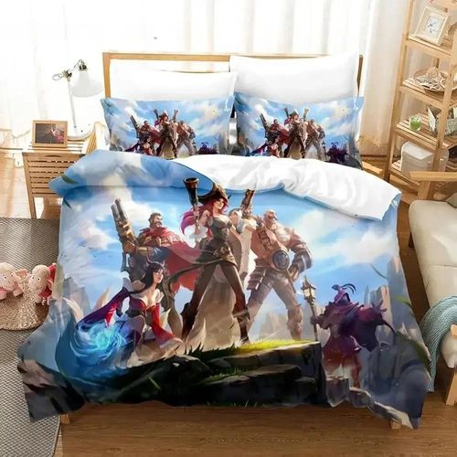 Housse De Couette Arcane Et Taie D'oreiller League Of Legends, Parure De Lit Pour Adultes, Garcon S Et Filles, Decoration De Chambre Wild Rift, Taille Simple Et Double