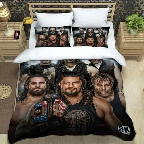 Housse De Couette Imprimee En 3d Wwe Eaw, Parure De Lit Avec Housse De Couette Et Taie D'oreiller, Motifs Personnalisables