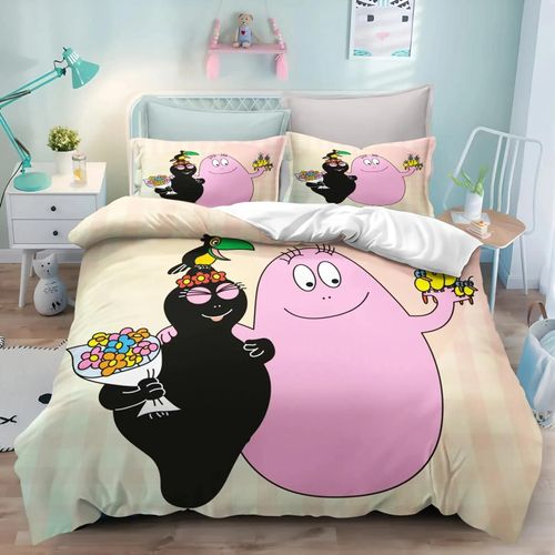 Parure De Lit Personnalisable Avec Housse De Couette Et Impression 3d Motif Les Barbapapa Pour Enfants Et Adultes, Taille Simple, Double Ou King Size