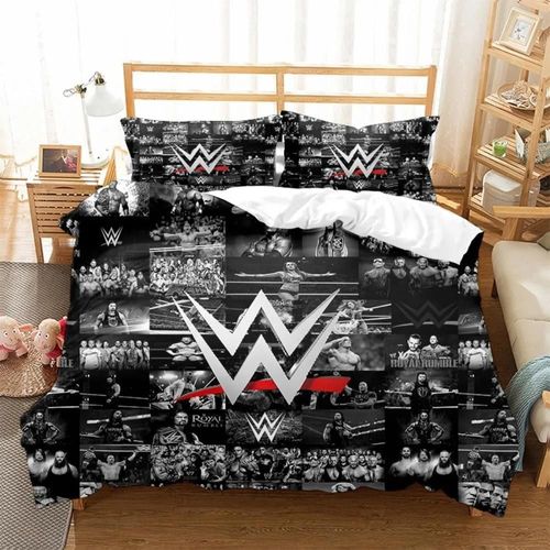 Parure De Lit Imprimee En 3d Wwe Eaw, Housse De Couette Et Taie D'oreiller, Motif Jeu De Catch, Taille King, Queen Et Twin