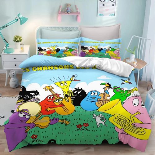 Parure De Lit Personnalisable Avec Housse De Couette Et Impression 3d Motif Les Barbapapa Pour Enfants Et Adultes, Taille Simple, Double Ou King Size
