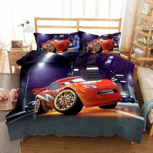 Parure De Lit Flash Mcqueen, Housse De Couette Cars, Linge De Lit Pour Garcon , Cadeau En Lin Pour Enfants, Flash Mcqueen